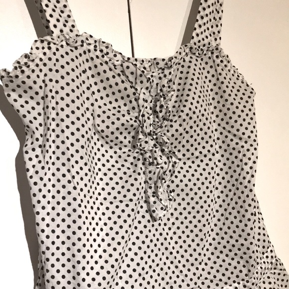 Zac & Rachael Women’s top Size S sleeveless blouse Black and White Polka dot - Picture 2 of 4